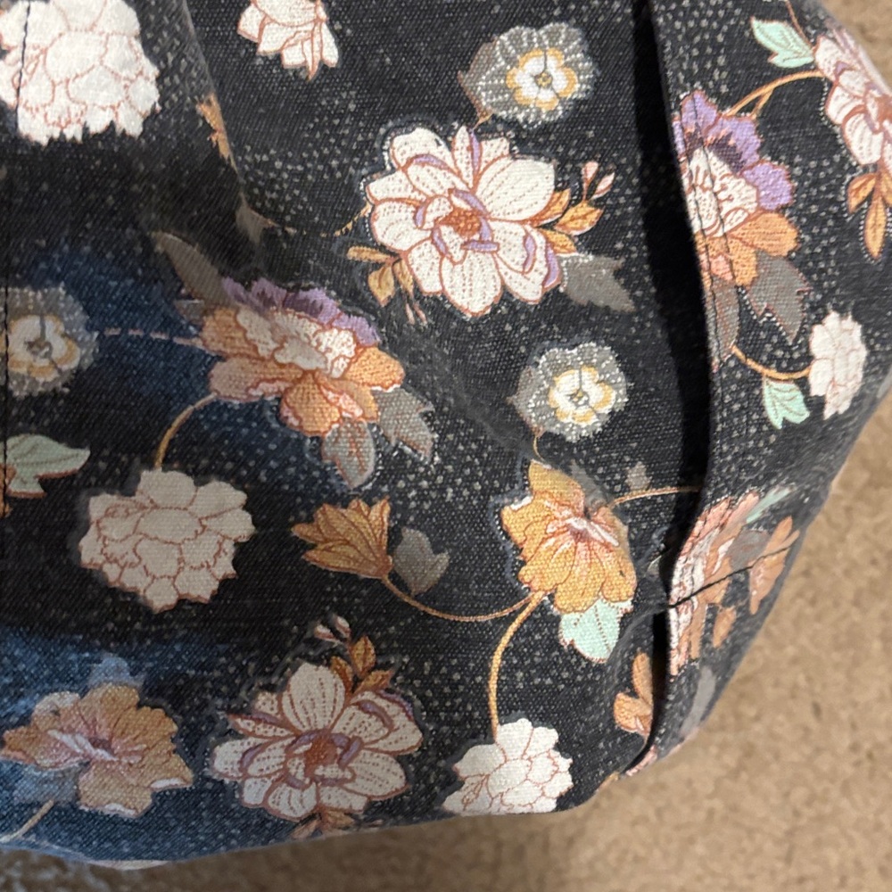 Floral Tote Bag with Brown Accents - Picture 4 of 5